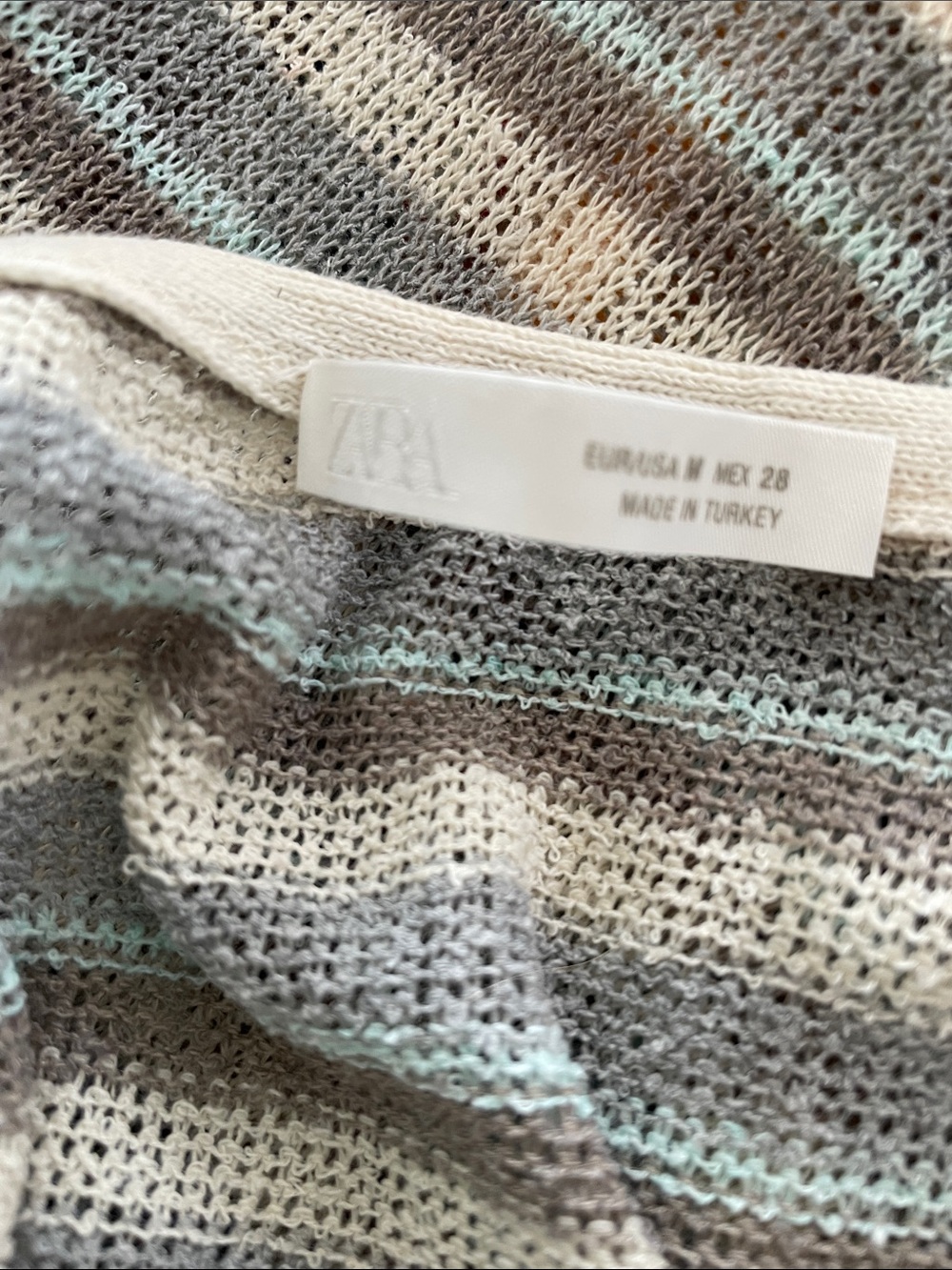 M. Alluring Striped Knit Tank and Skirt Set in Cream , Grey and Blue - Picture 10 of 13